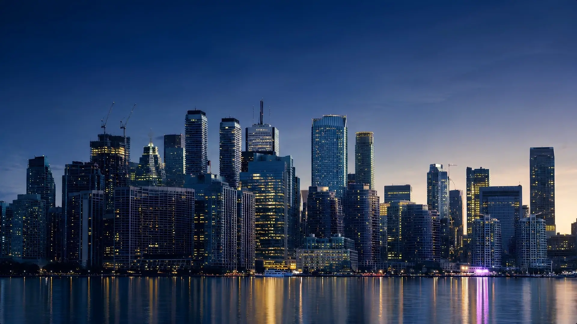 City skyline at night