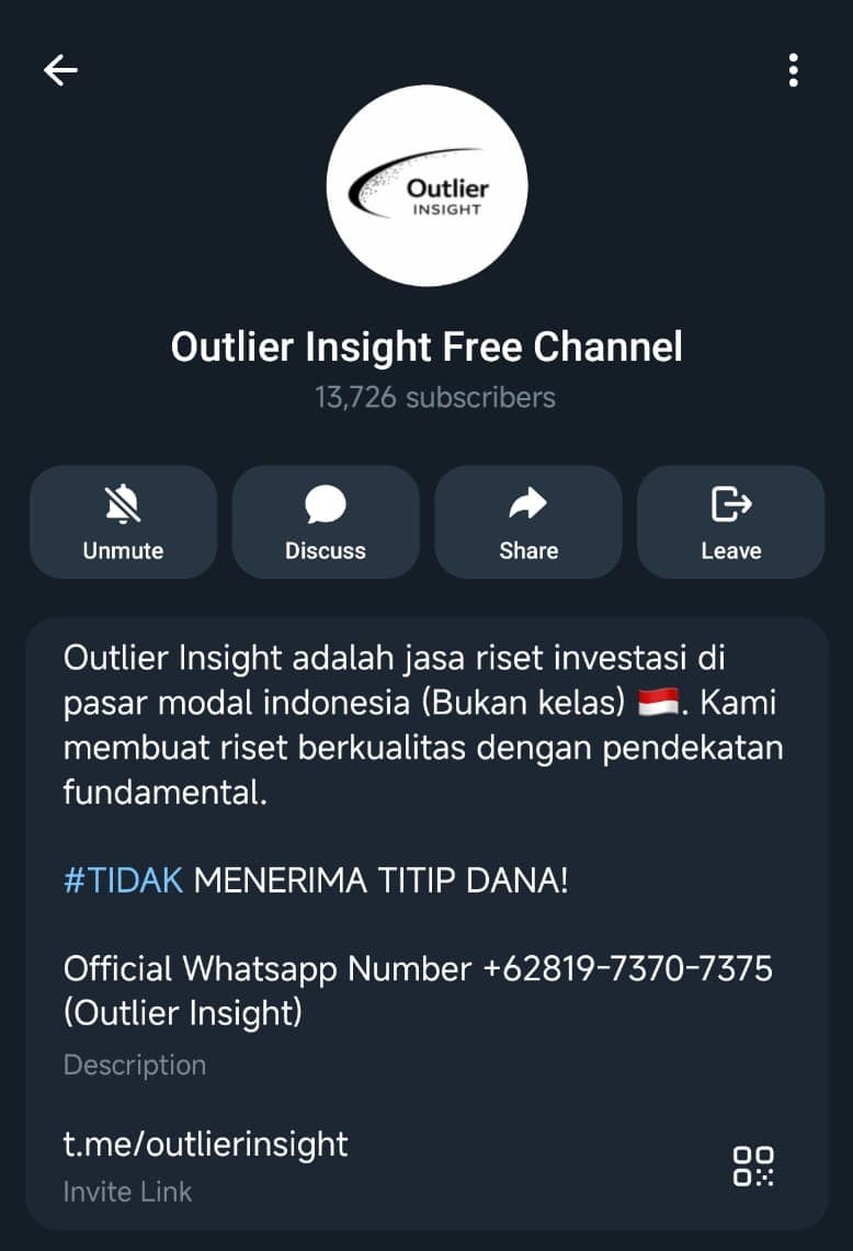 Komunitas gratis Outlier Insight di Telegram